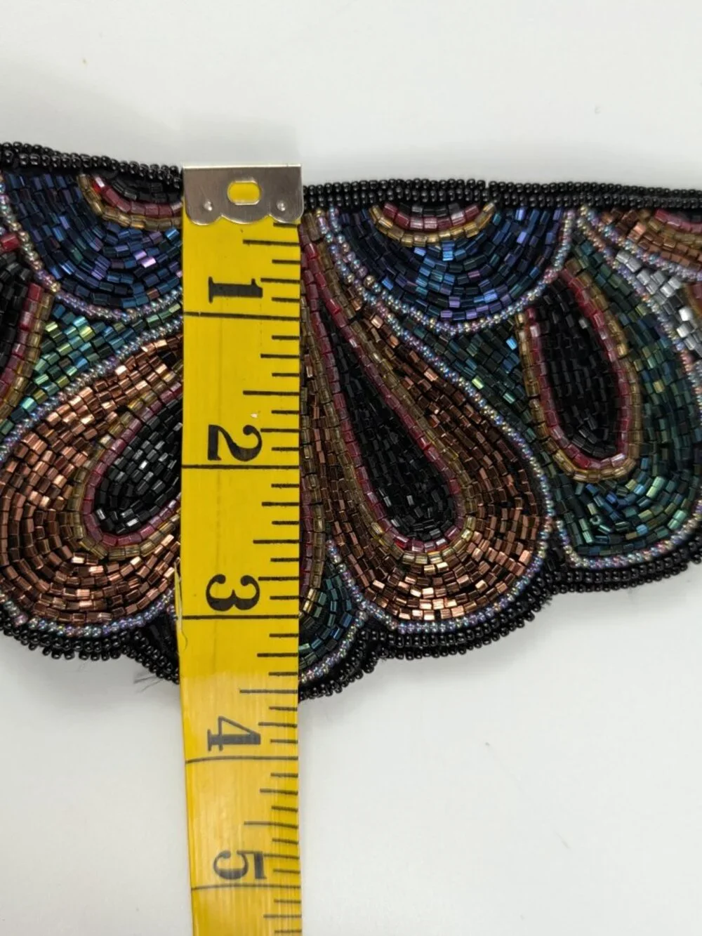 Vintage Magid Beaded Statement Belt Multicolor Geometric Pattern, Lined